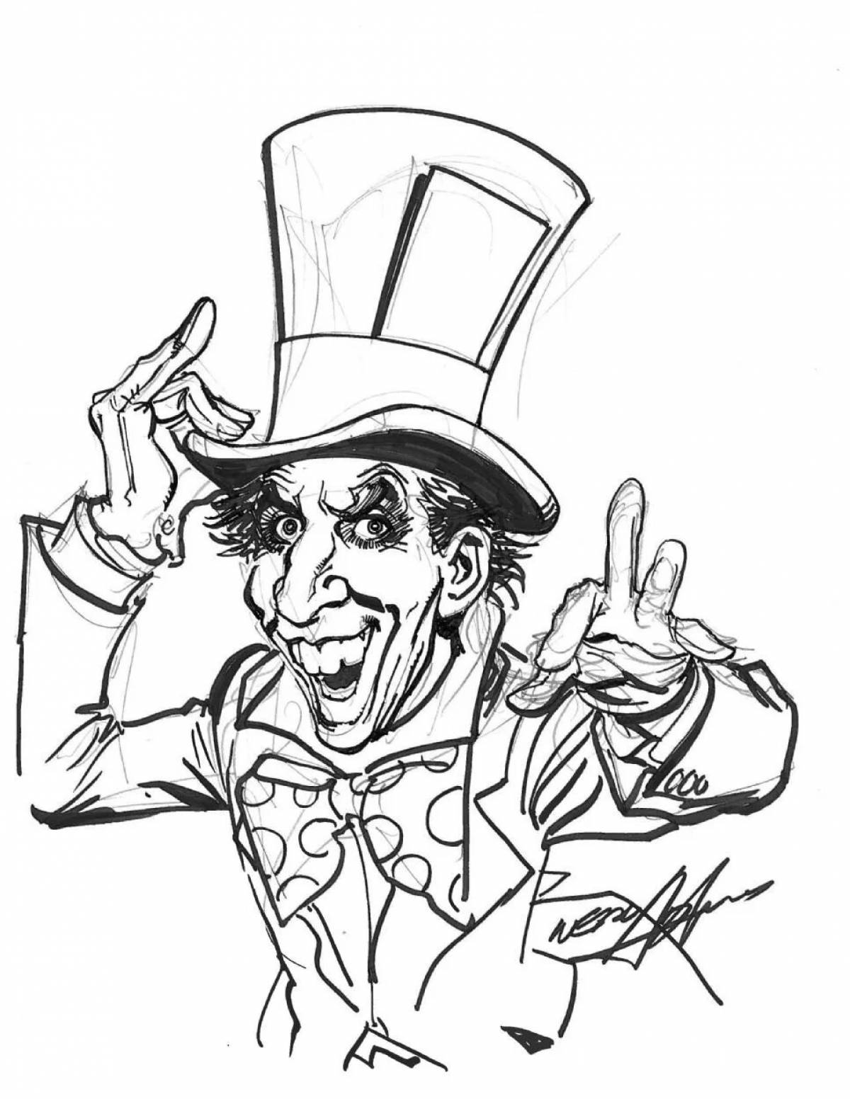 Dynamic hatter coloring page