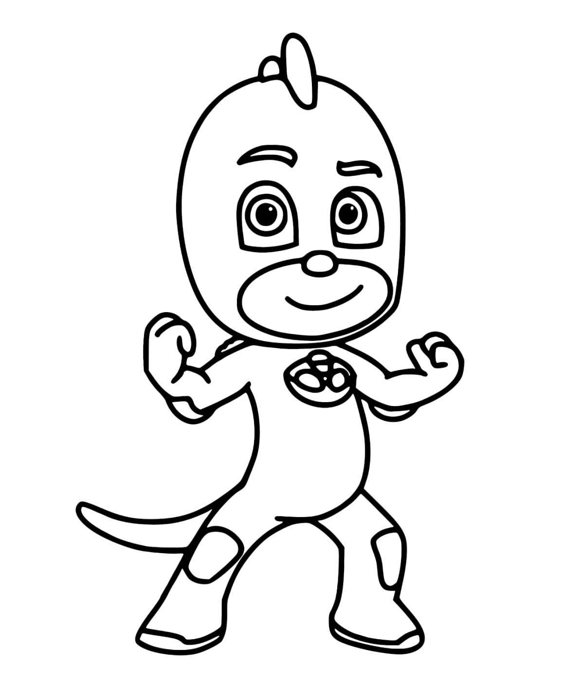 Colorful gecko coloring page