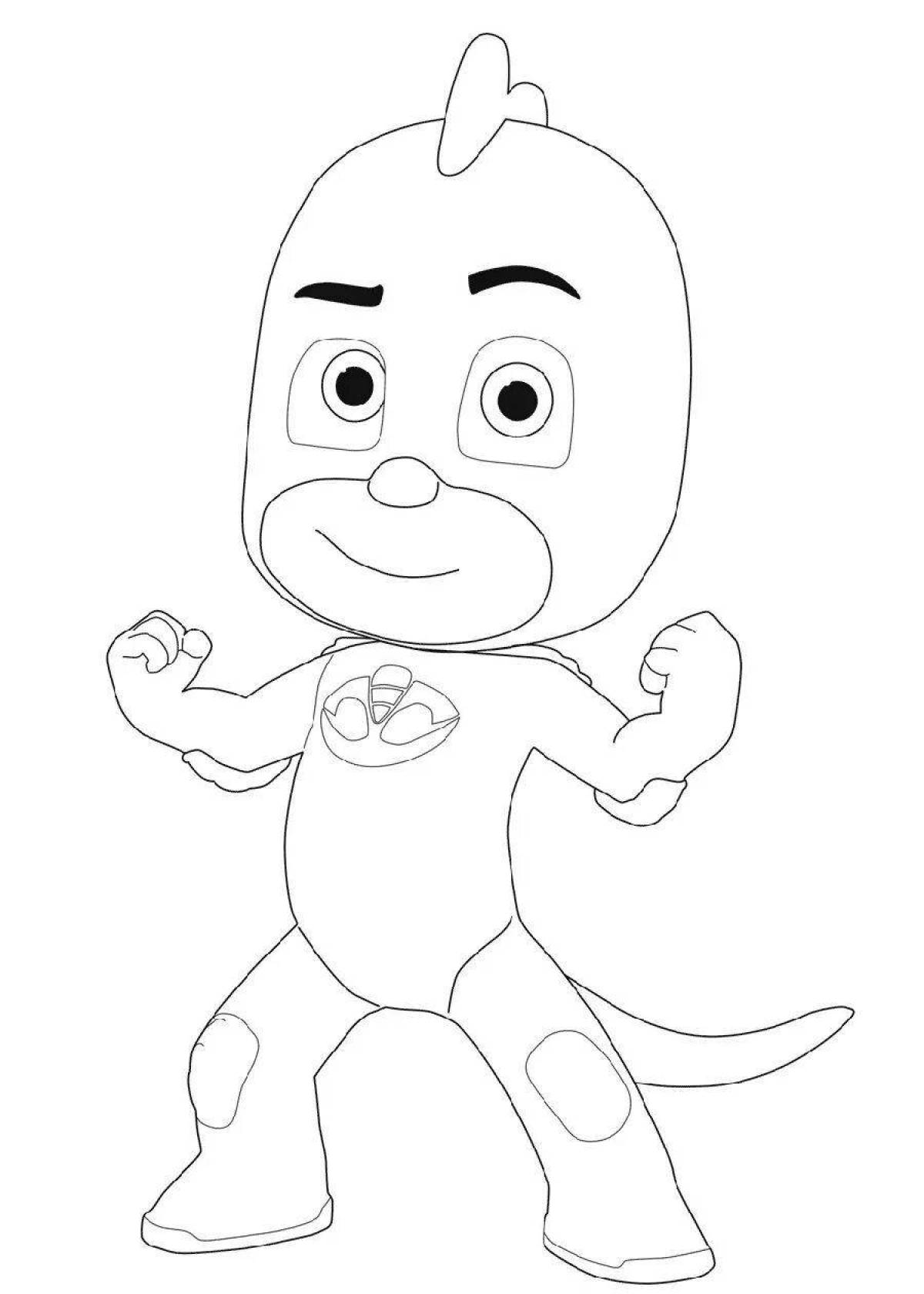 Animated gecko coloring page
