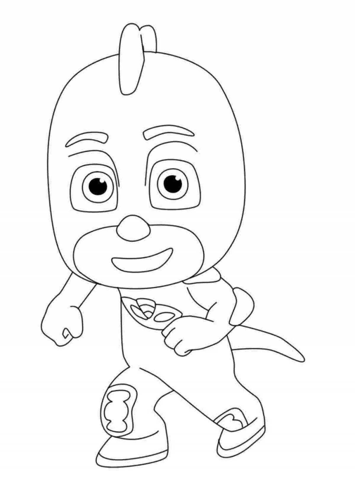 Adorable gecko coloring page
