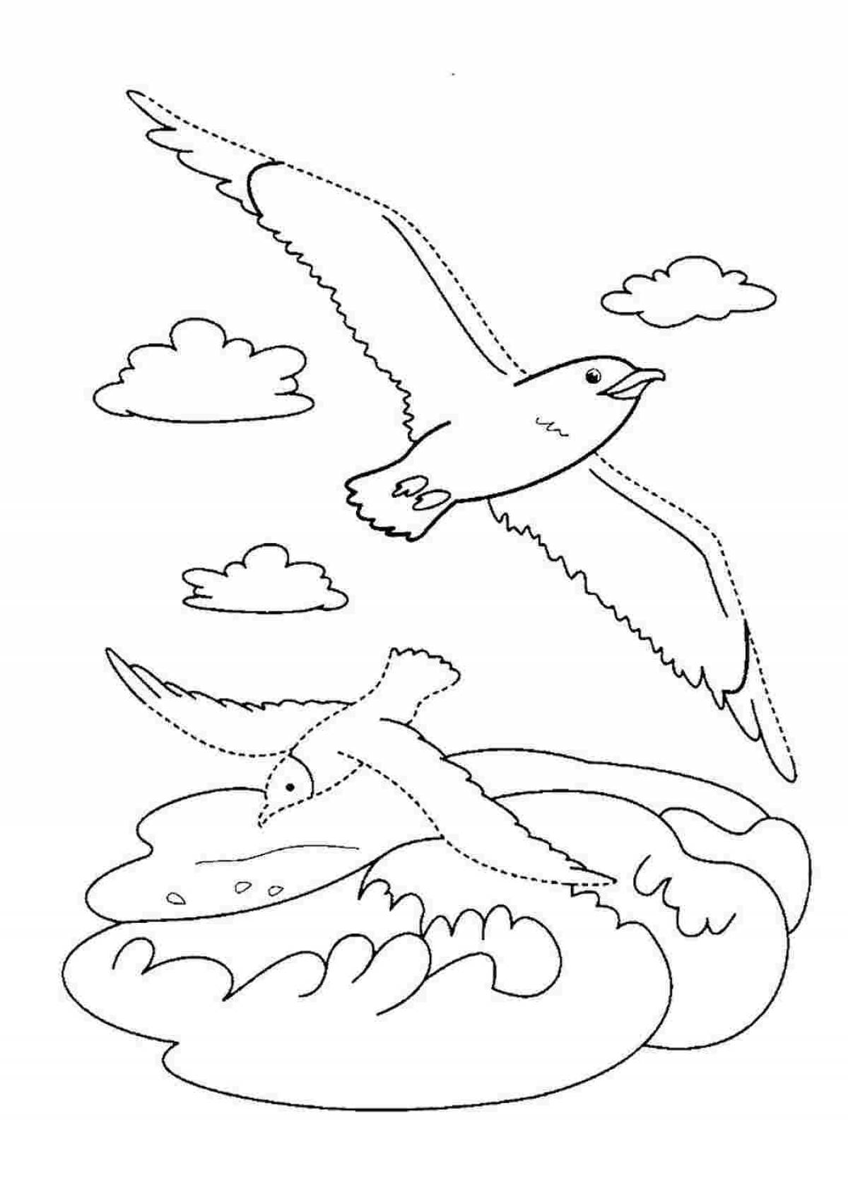 Colored seagull for children