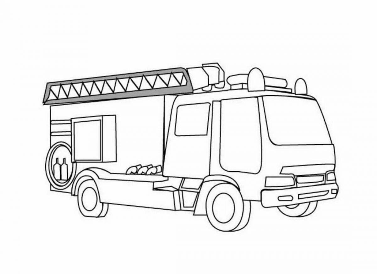 Bold fire truck coloring page