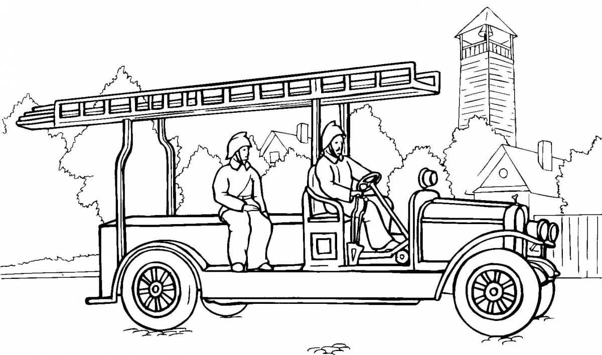Animated fire truck coloring page
