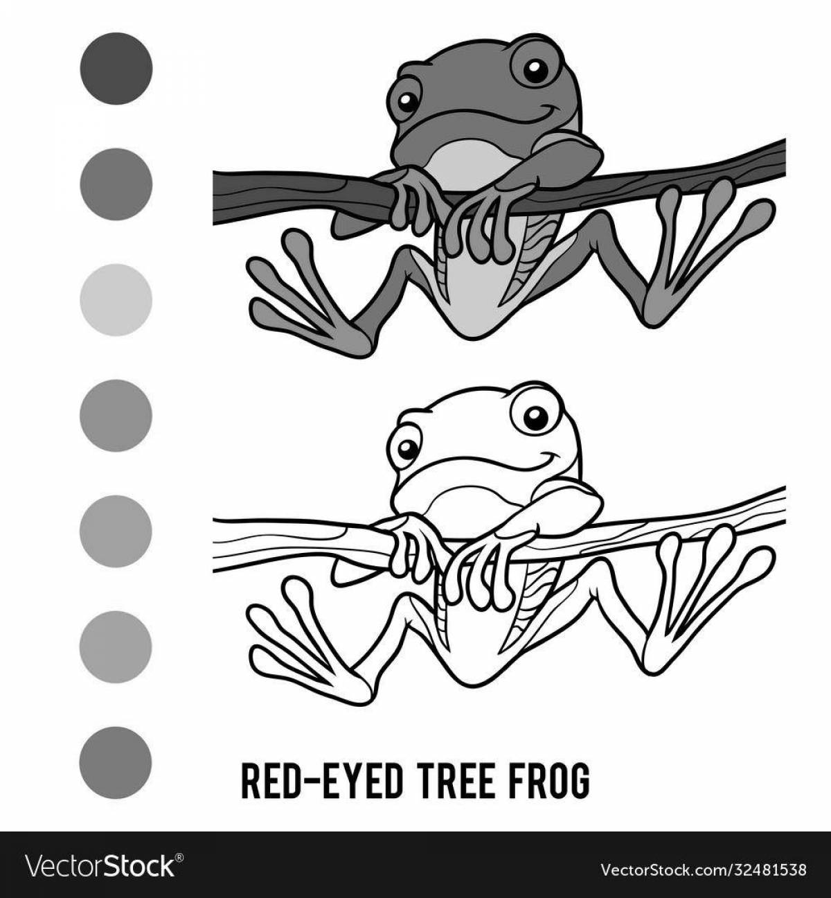 Coloring page joyful tree frog