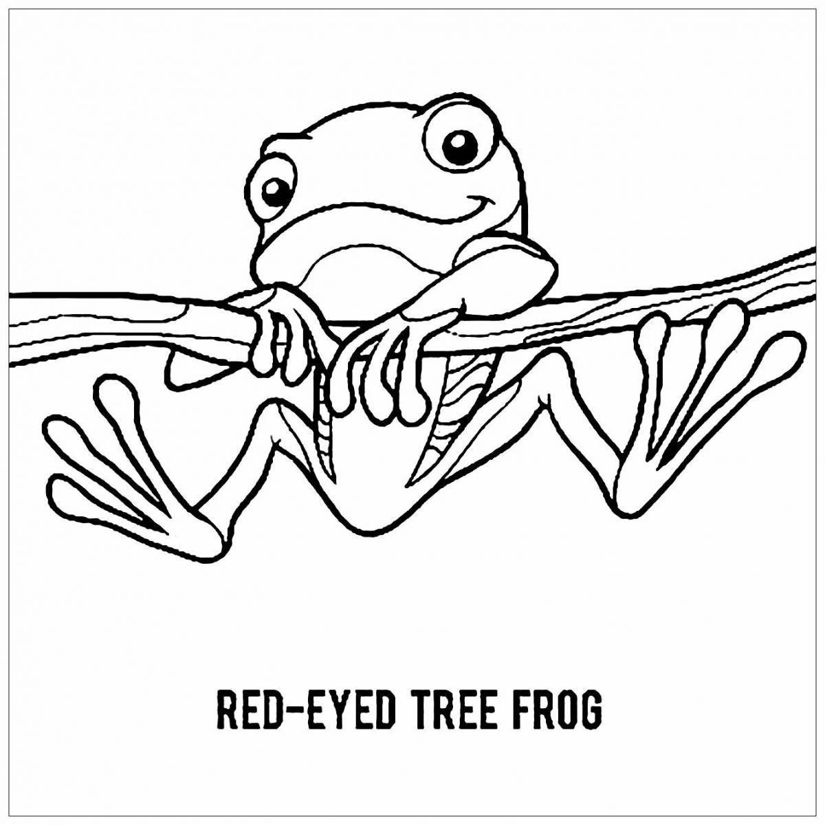 Cute tree frog coloring page