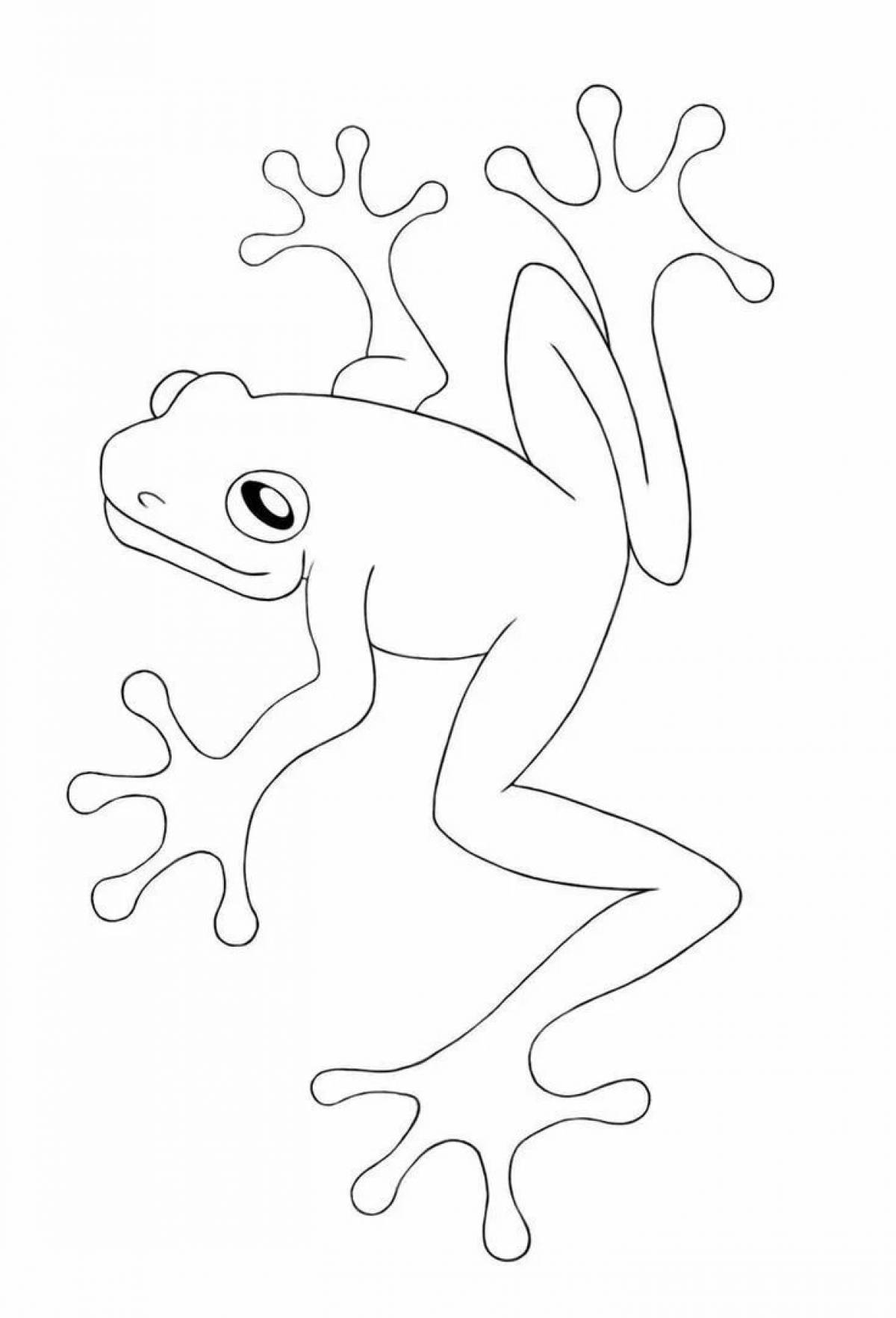 Fairy tree frog coloring page