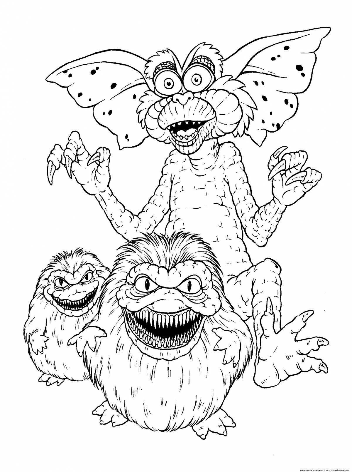 Colorful gizmo coloring page