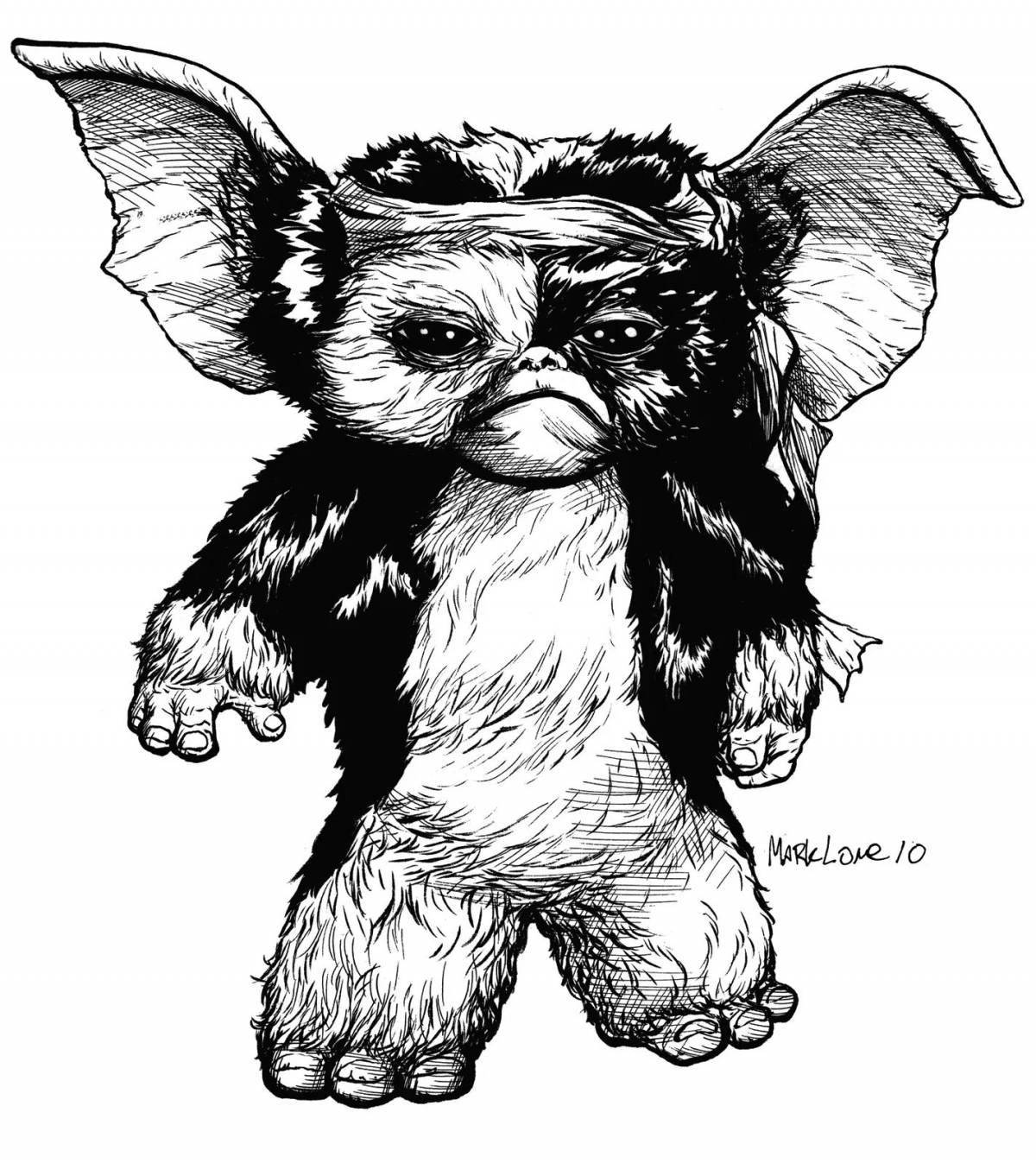 Coloring page of happy gizmo