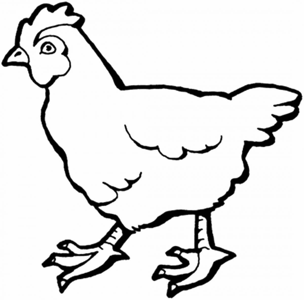Fat chicken coloring page