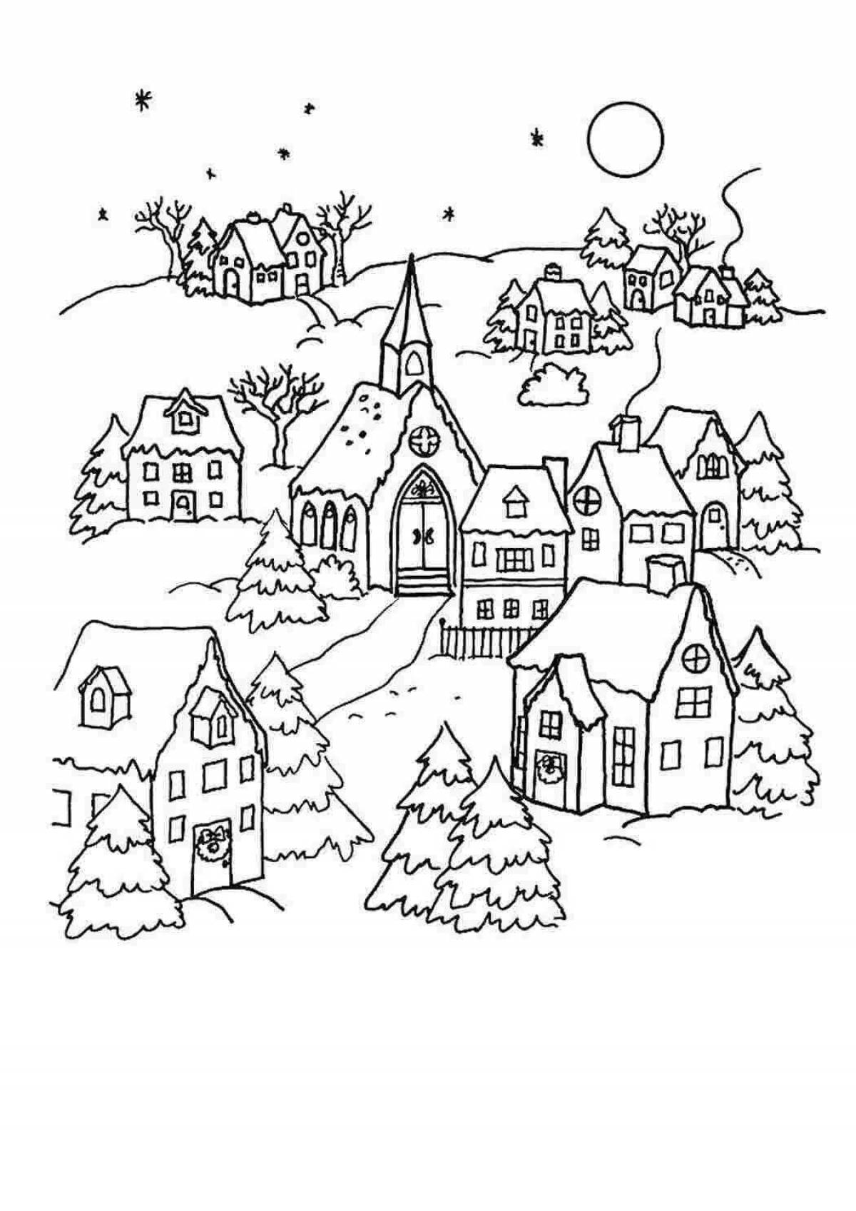 Раскраска Великолепная вечерняя раскраска