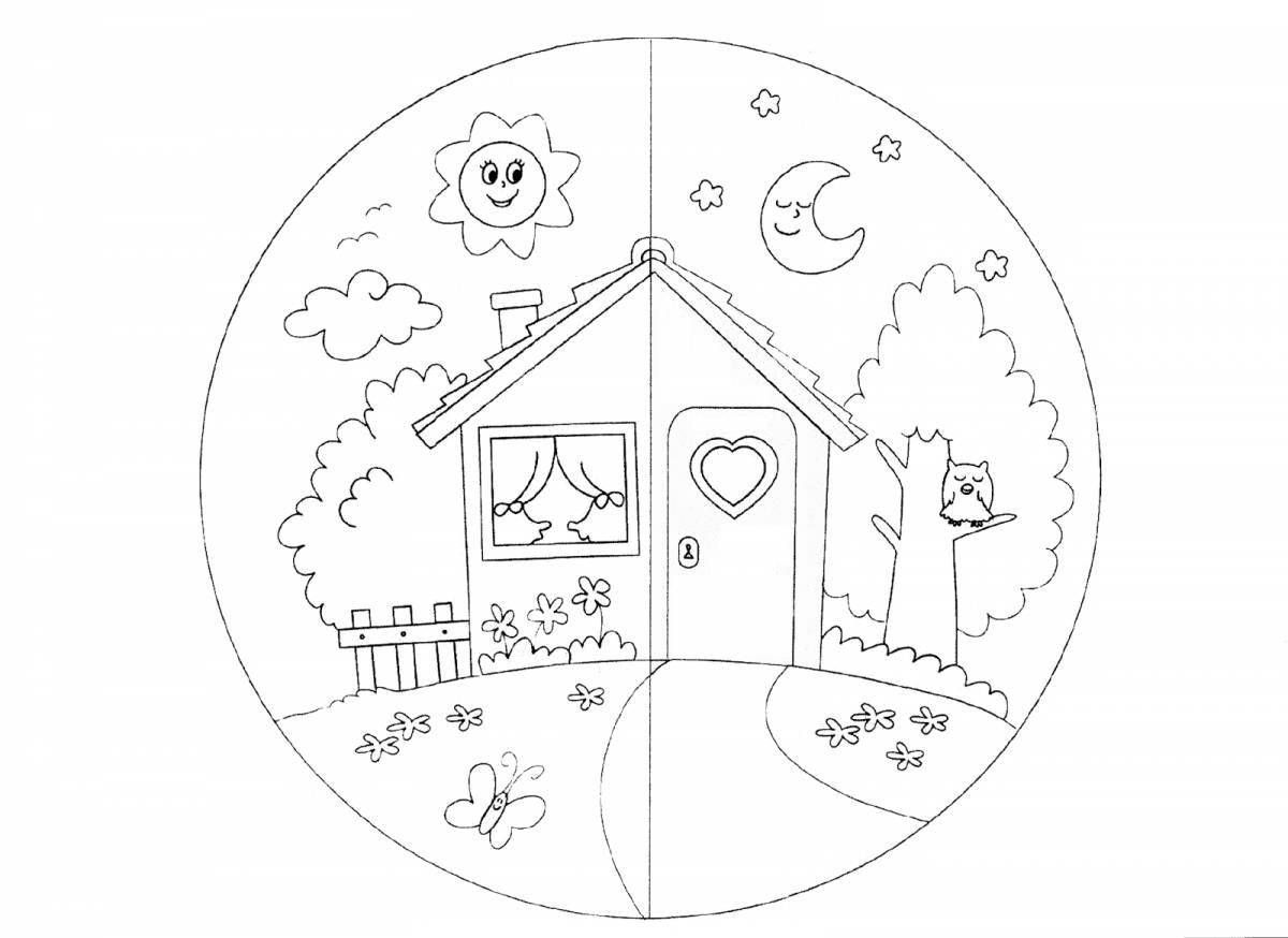 Раскраска Раскраска мистический вечер