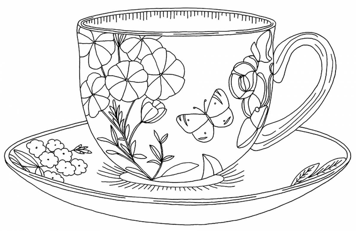 Gorgeous teacup coloring book for preschoolers