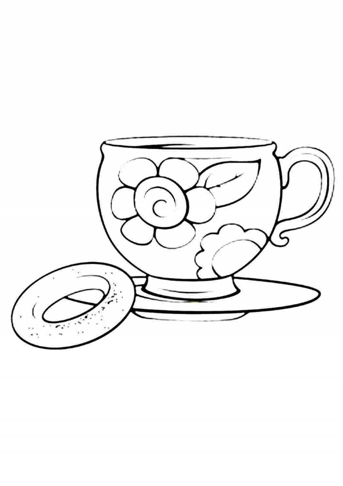 Beautiful baby teacup coloring page