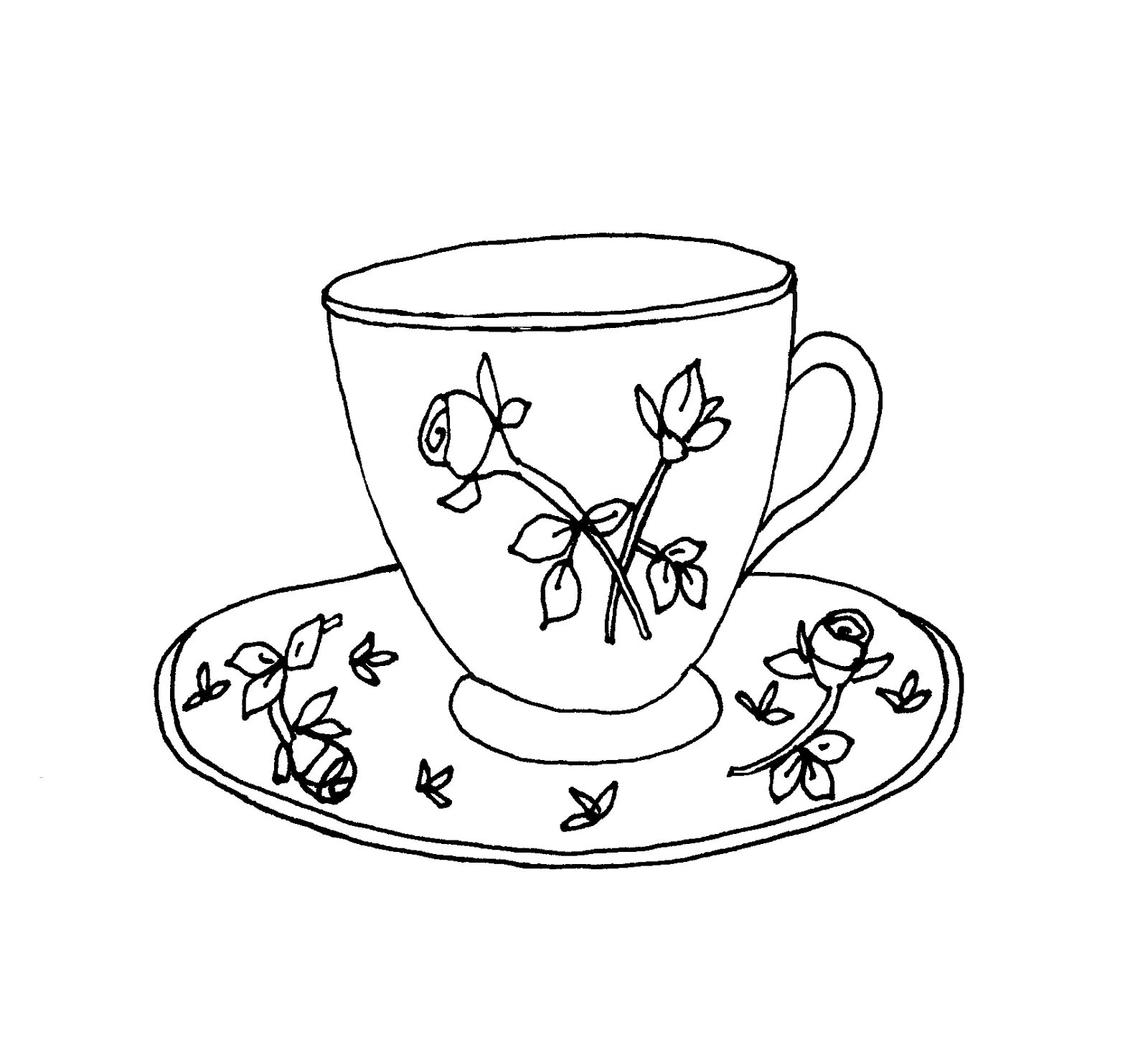 Colorific tea cup coloring page для детей