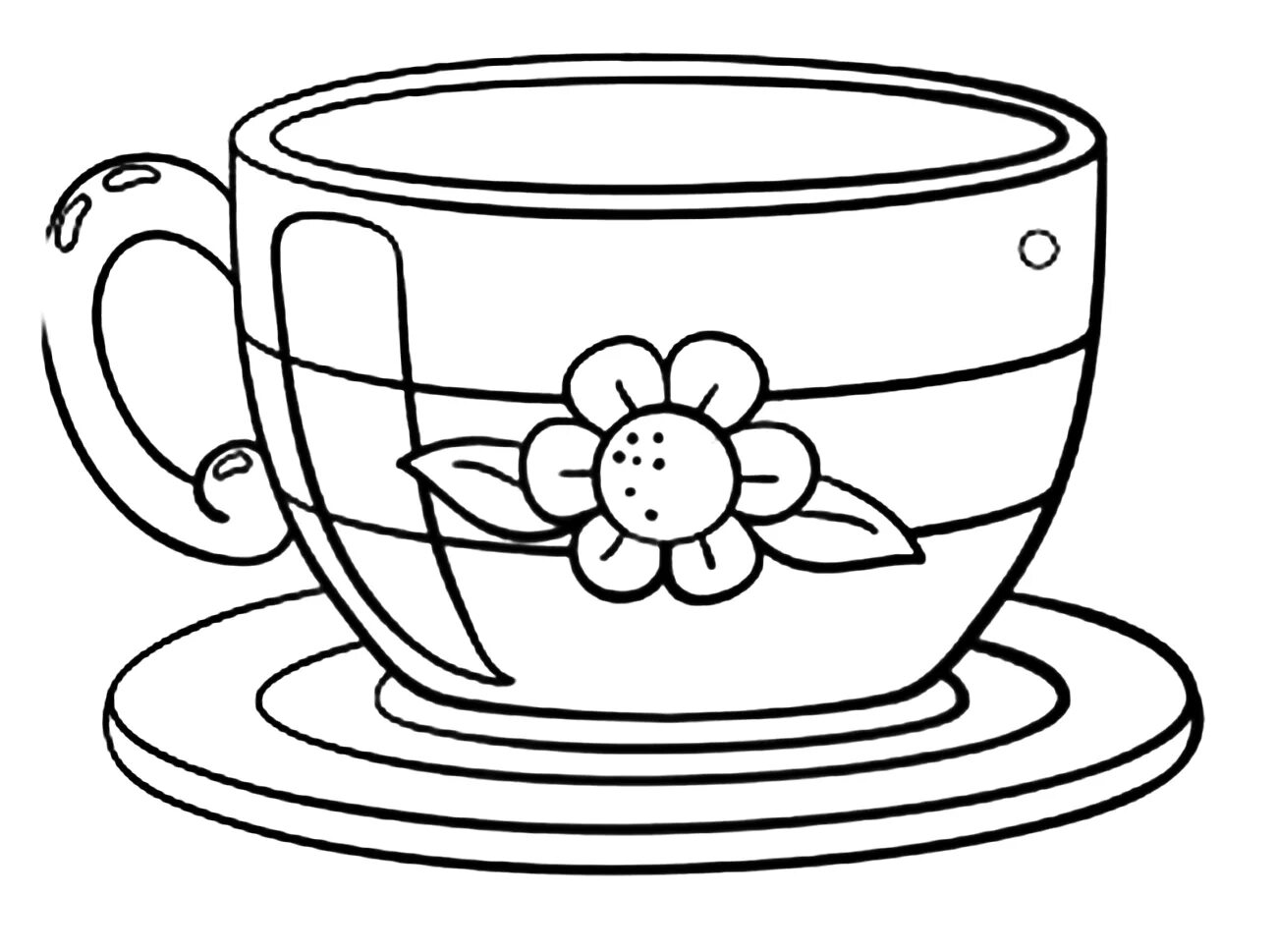 Trendy tea cup coloring book for kids