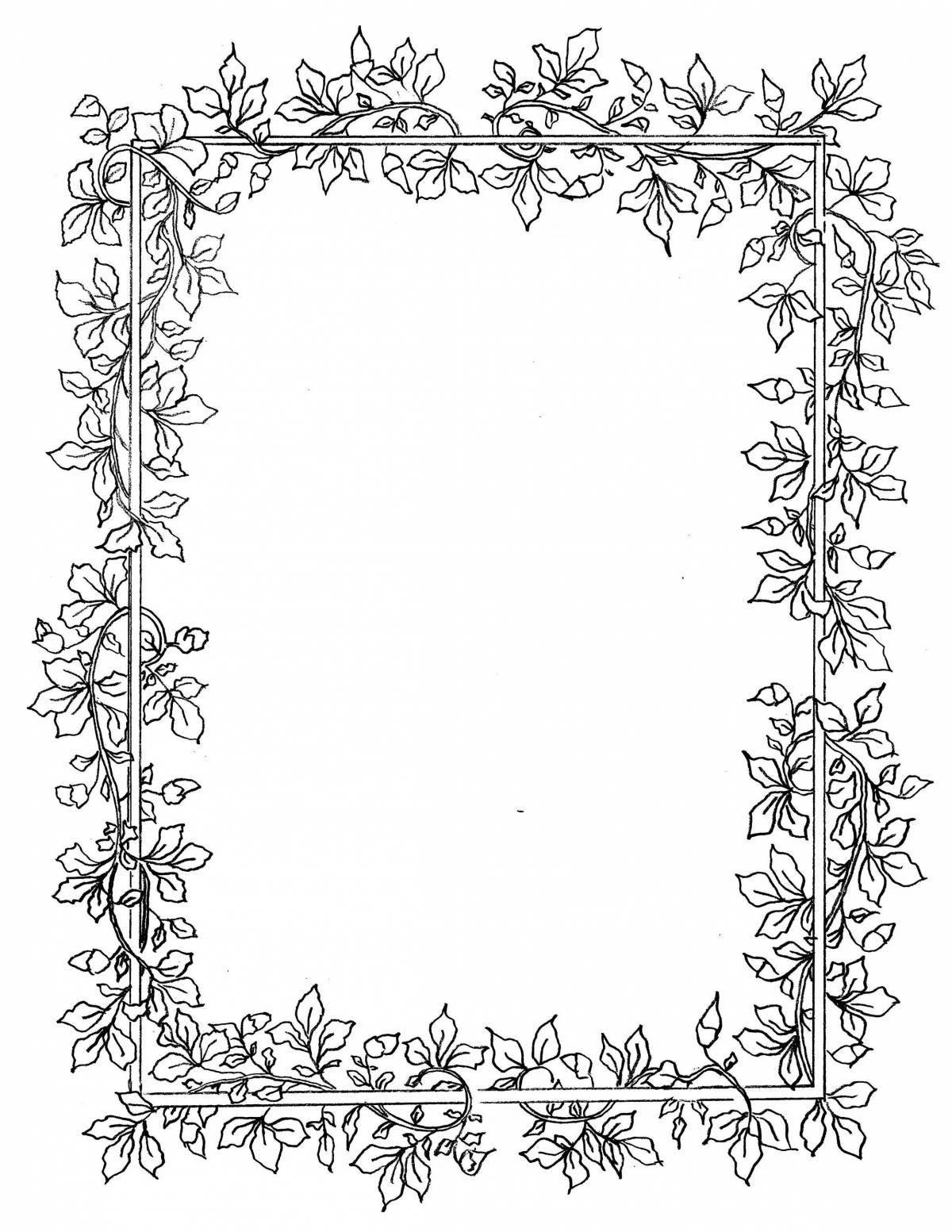 Glitter frame for coloring page