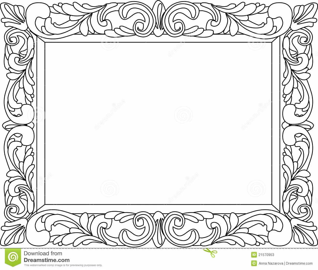 Detailed coloring page frame