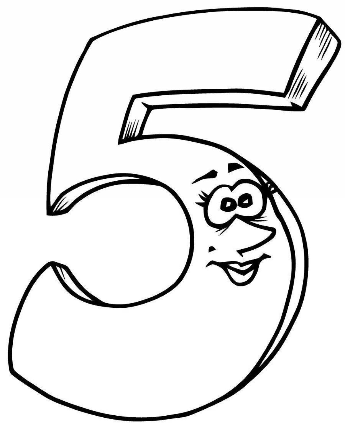 Bright coloring page numbers