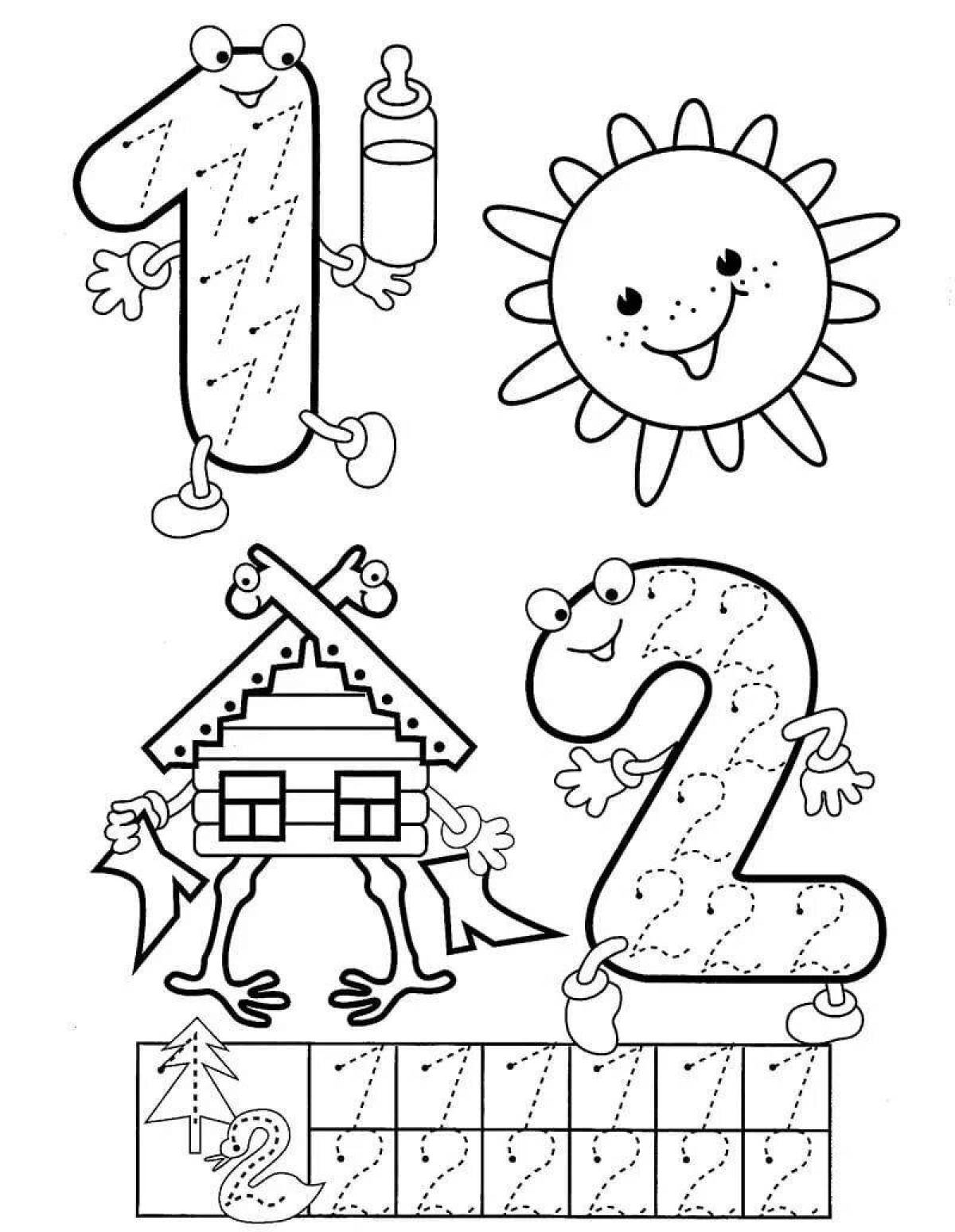 Exciting page number coloring pages