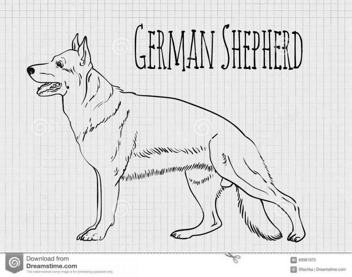 Adorable German Shepherd coloring book for kids