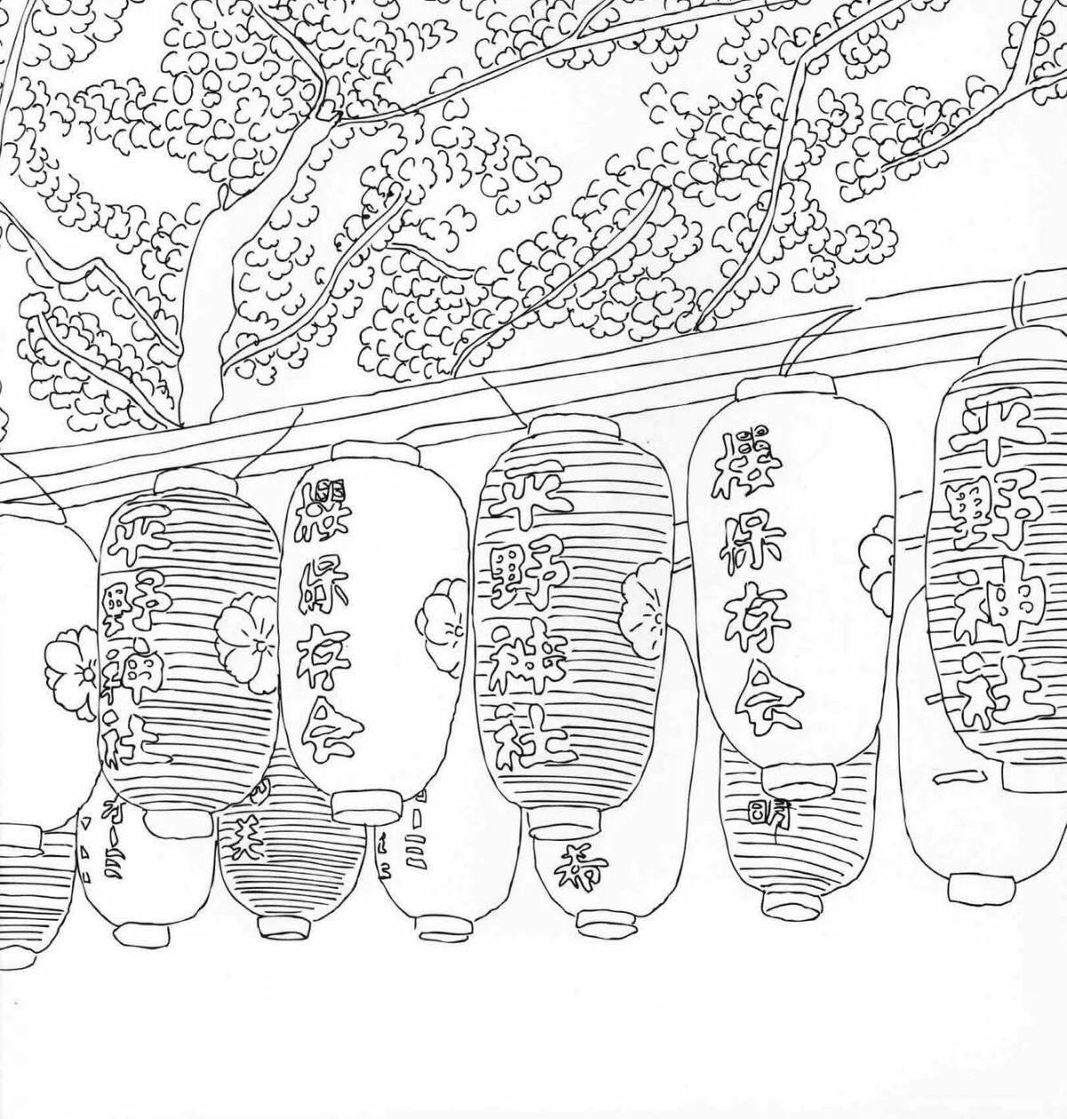Vibrant tokyo coloring page