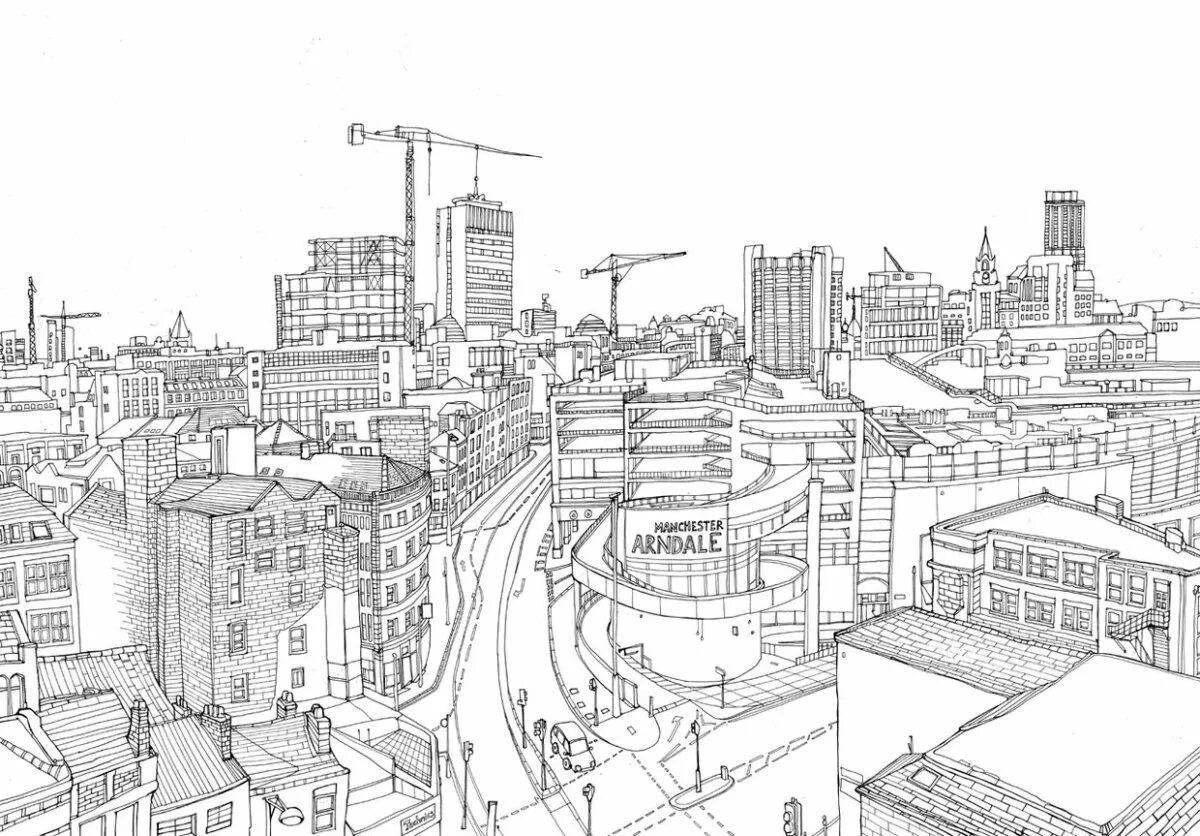 Playful tokyo coloring page