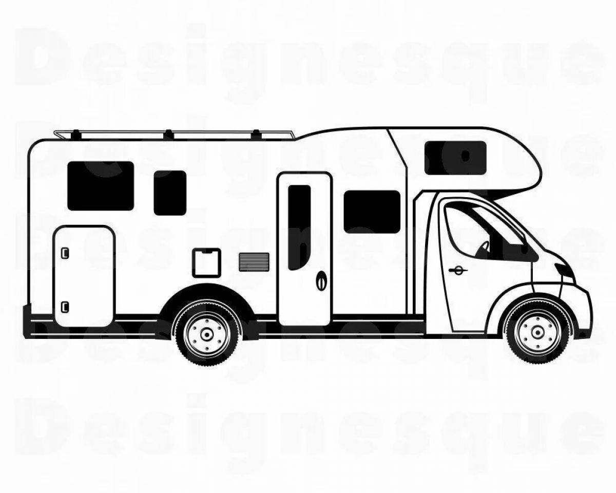 Playful trailer coloring page