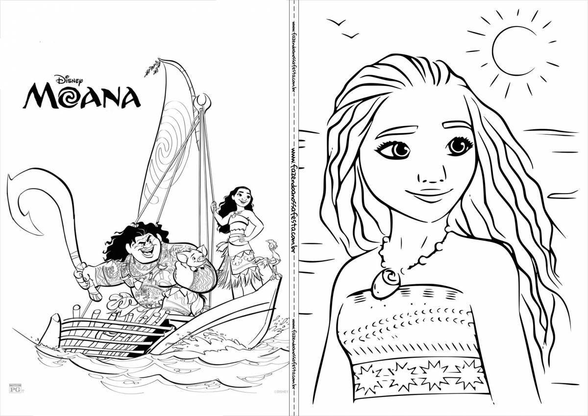 Playful moana coloring book for kids
