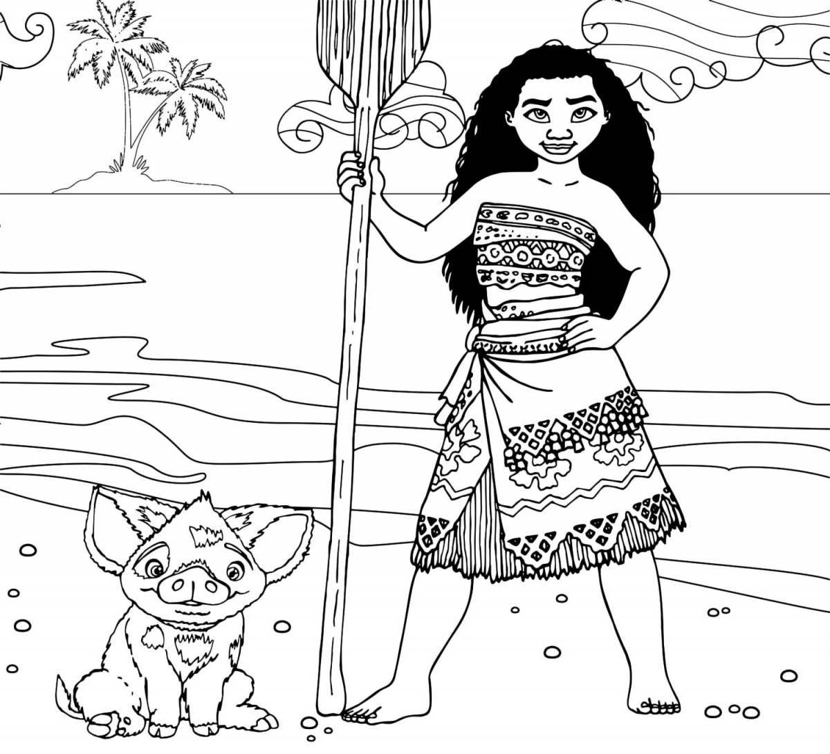 Delightful moana coloring book for kids