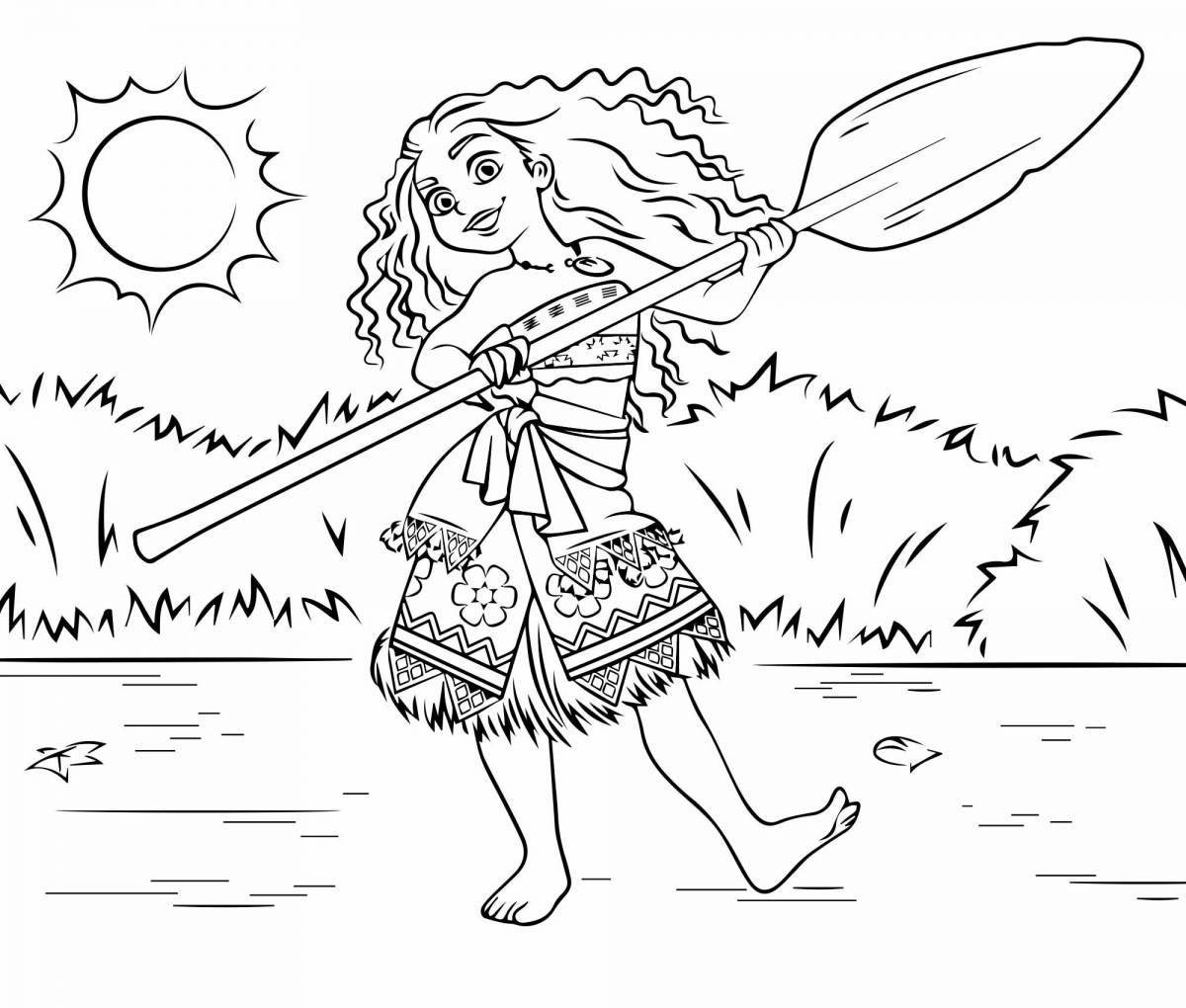 Great moana coloring book for kids
