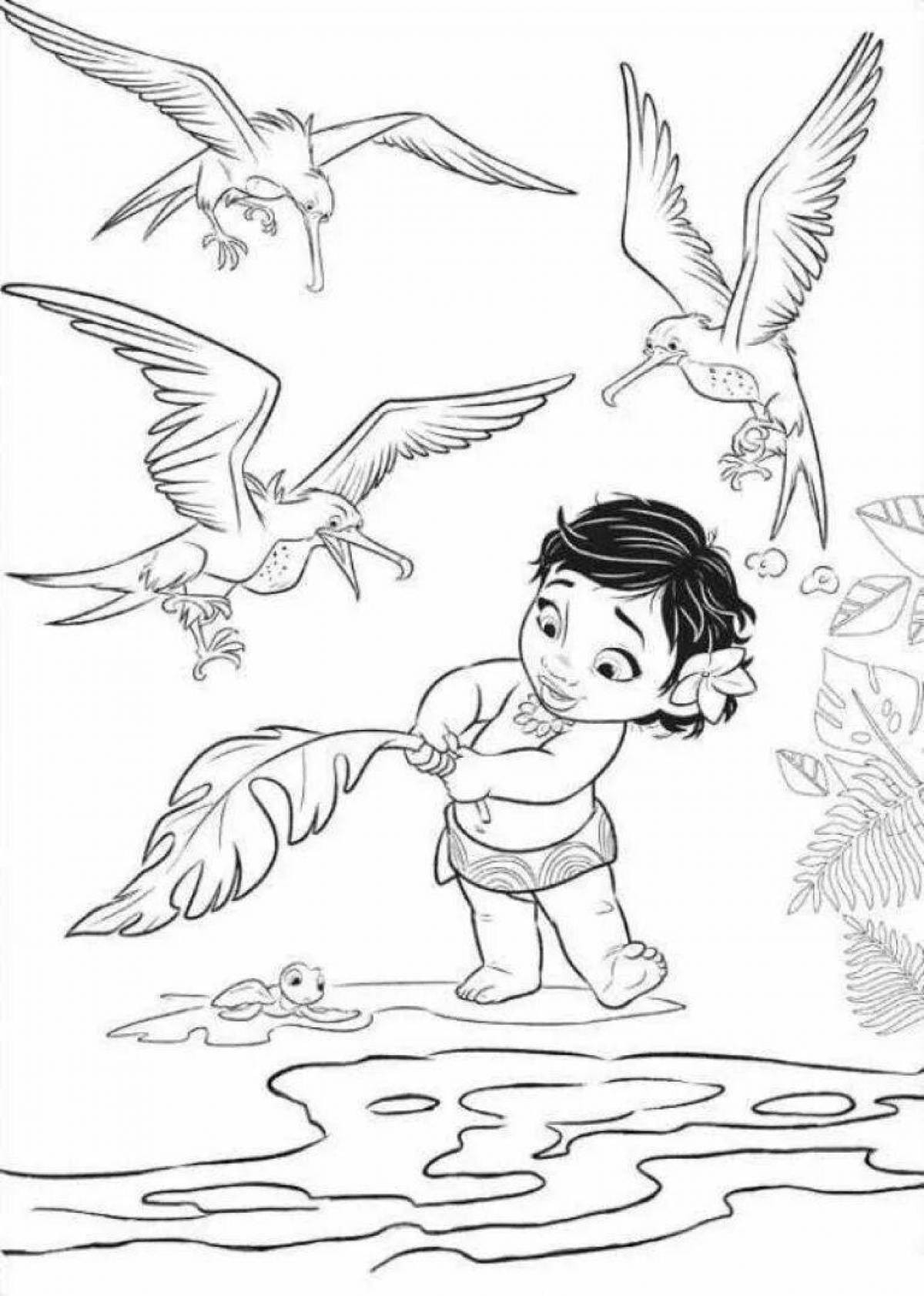 Inspirational moana coloring book for kids