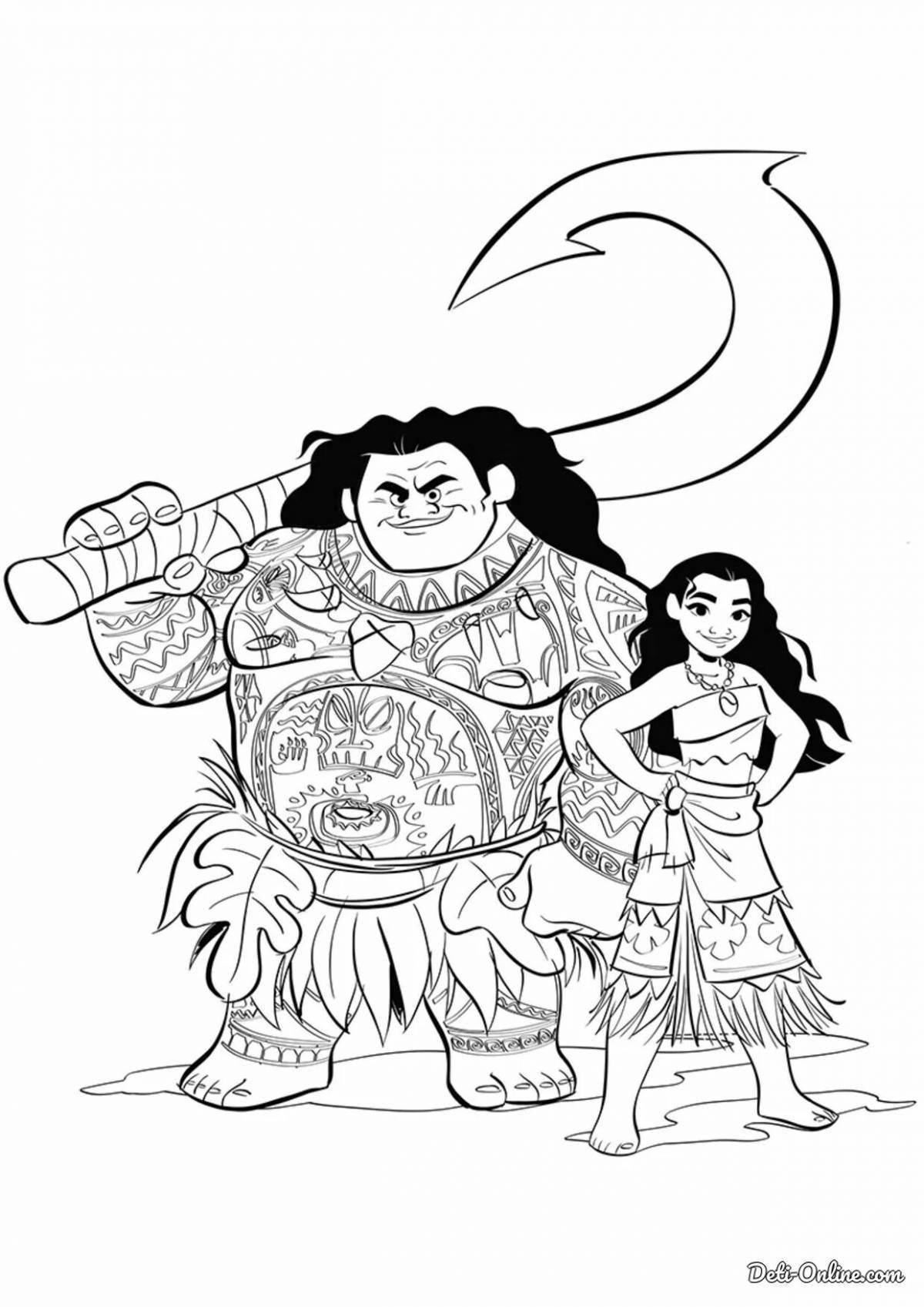 Creative moana coloring book for kids