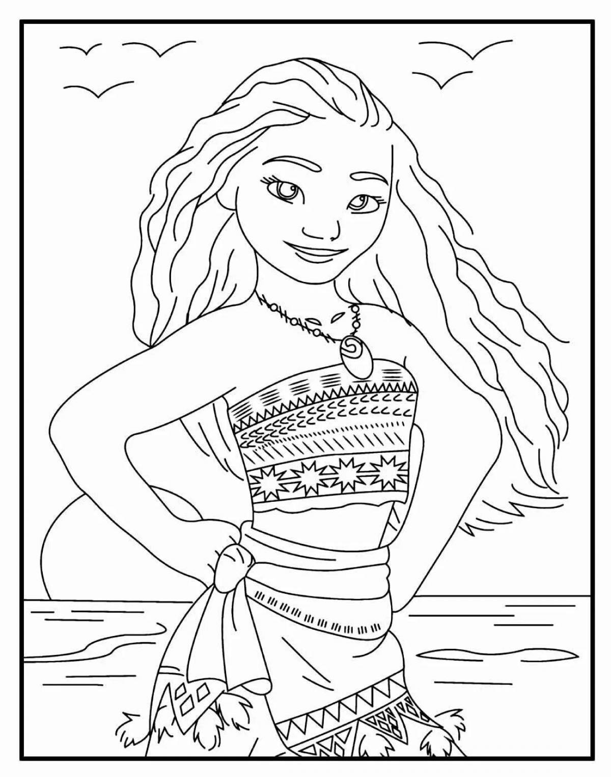 Sweet coloring moana for kids