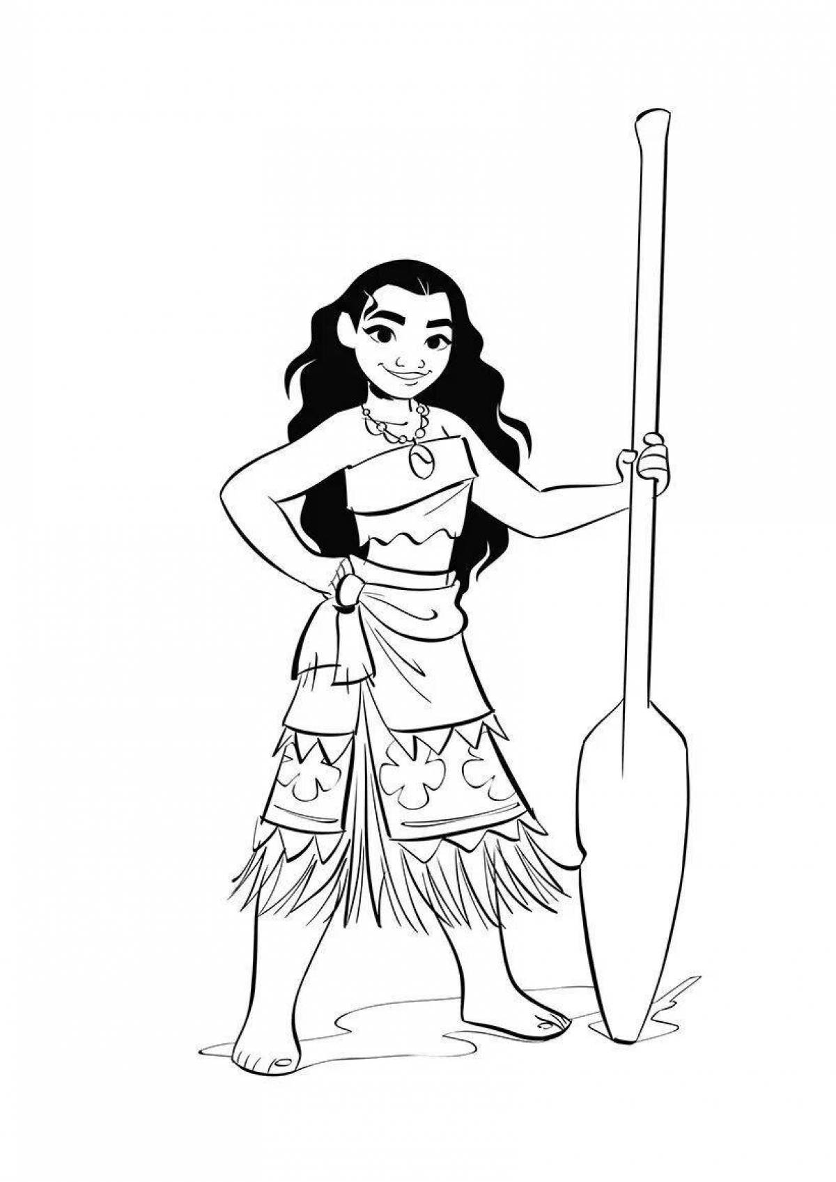 Glowing moana coloring book for kids