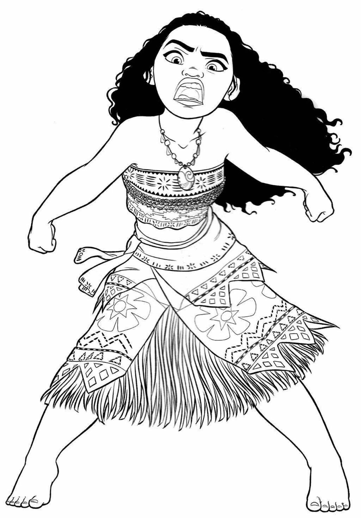 Violent moana coloring book for kids