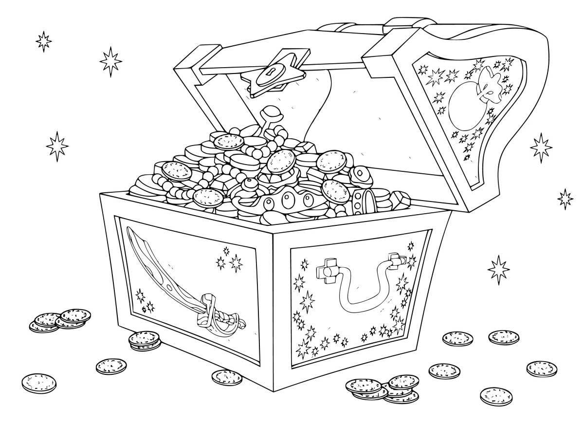 Awesome treasure coloring page