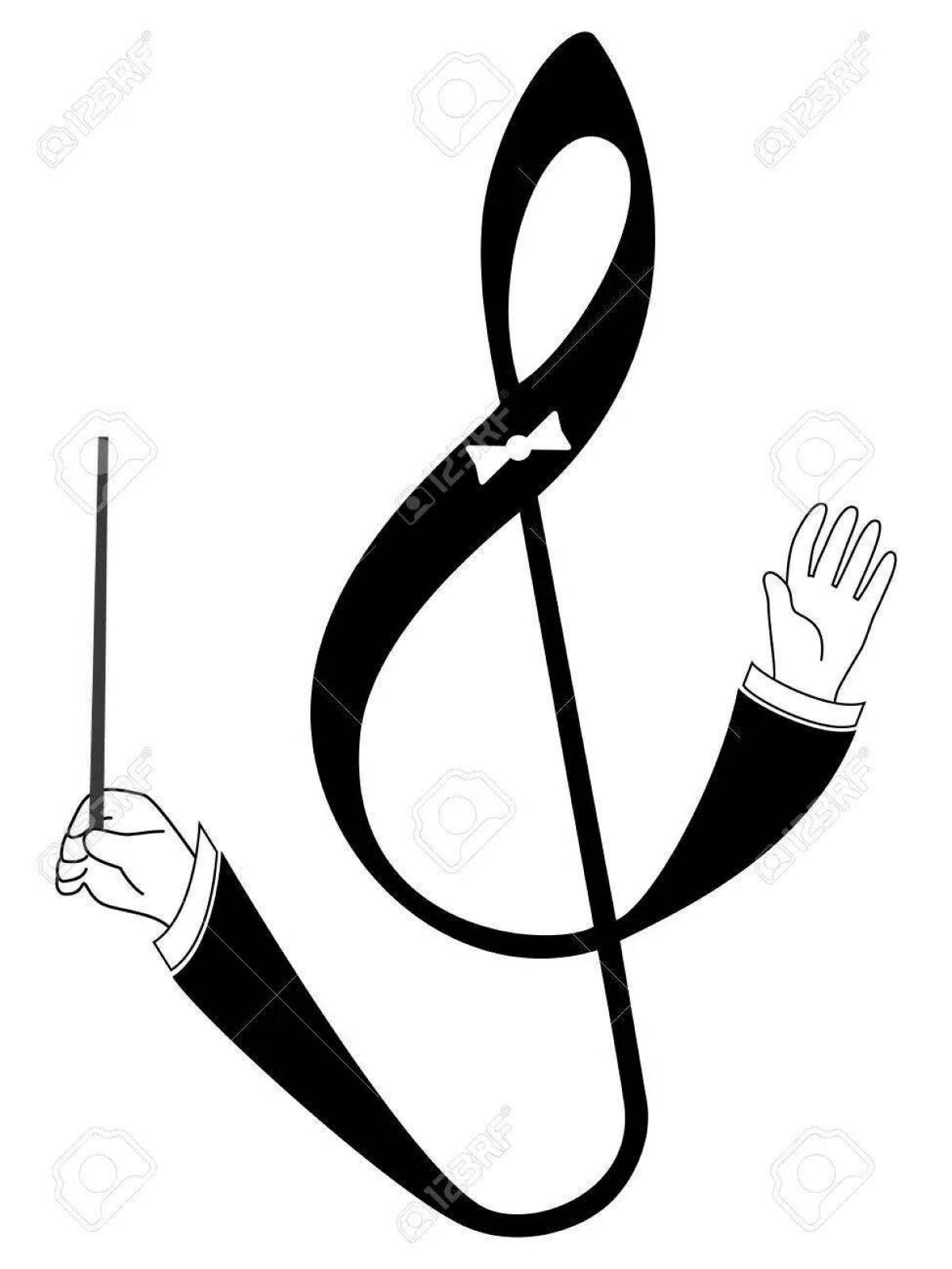 Coloring page cheerful conductor