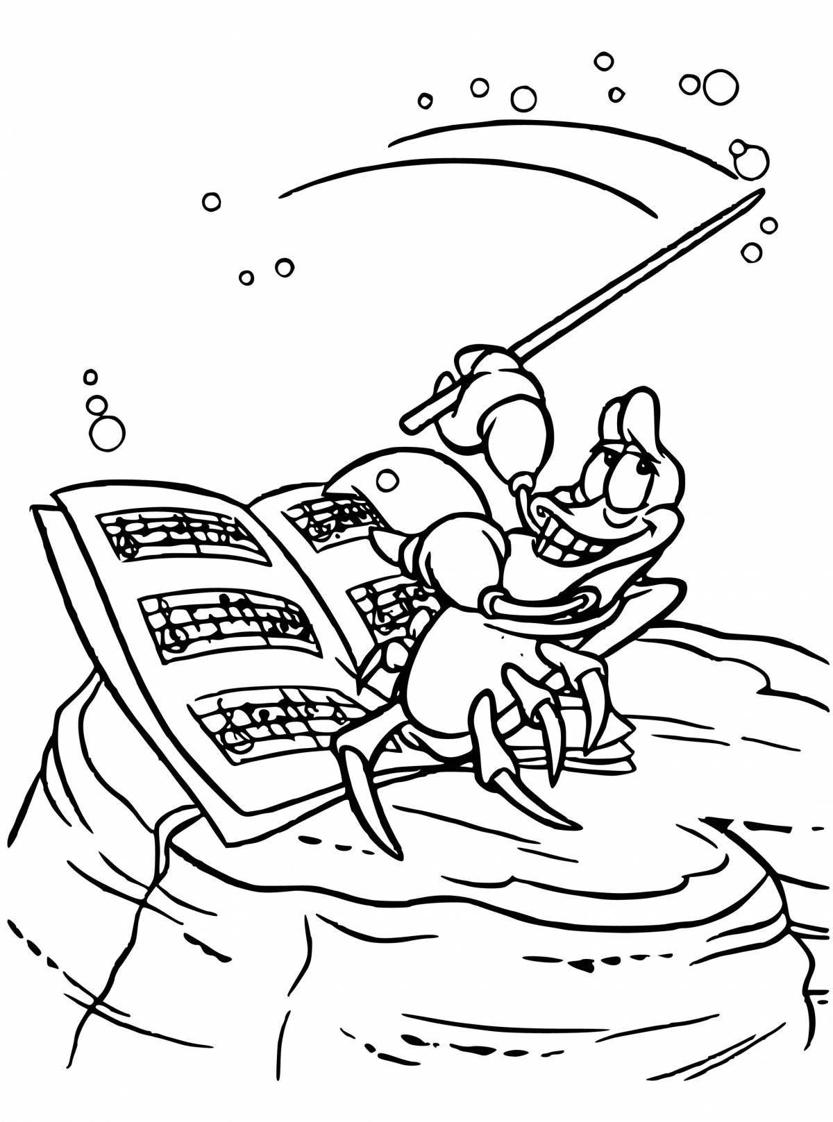 Coloring page playful conductor