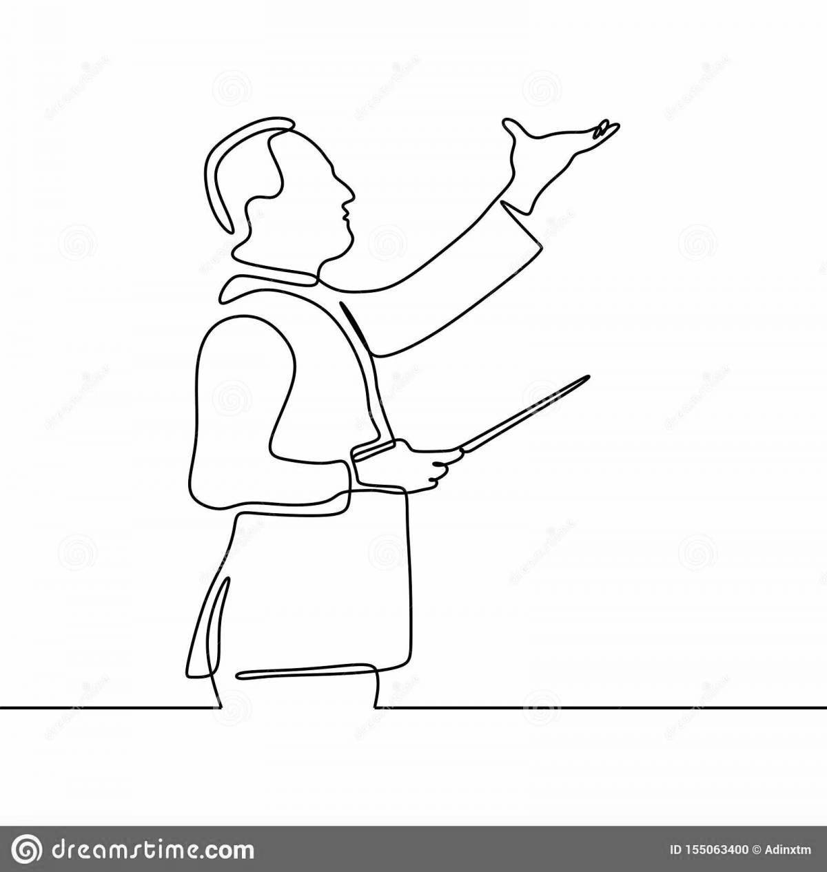 Coloring page of the striking conductor