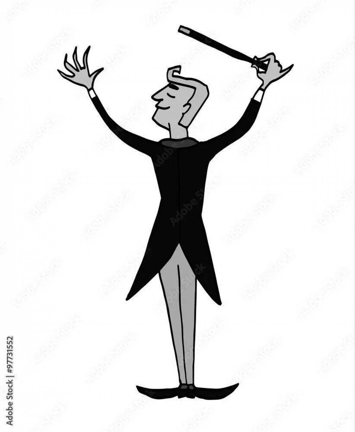 Photo Coloring page fascinating conductor
