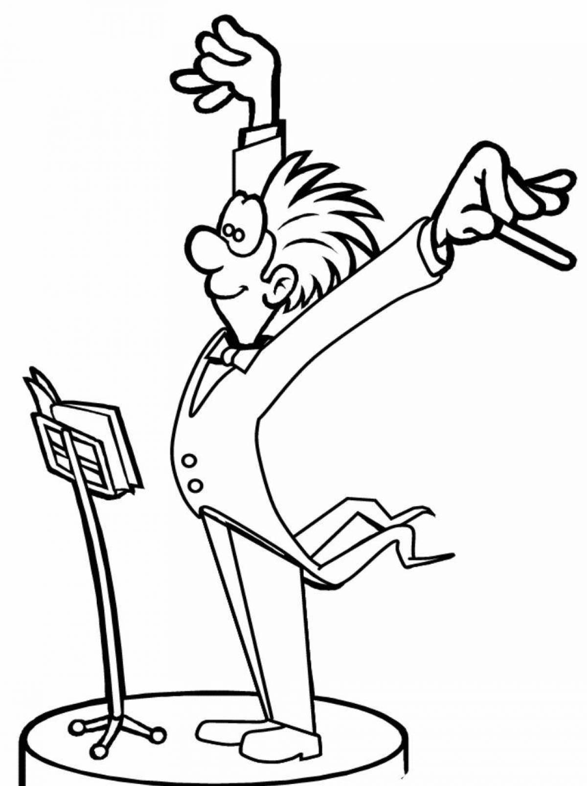 Exquisite conductor coloring page