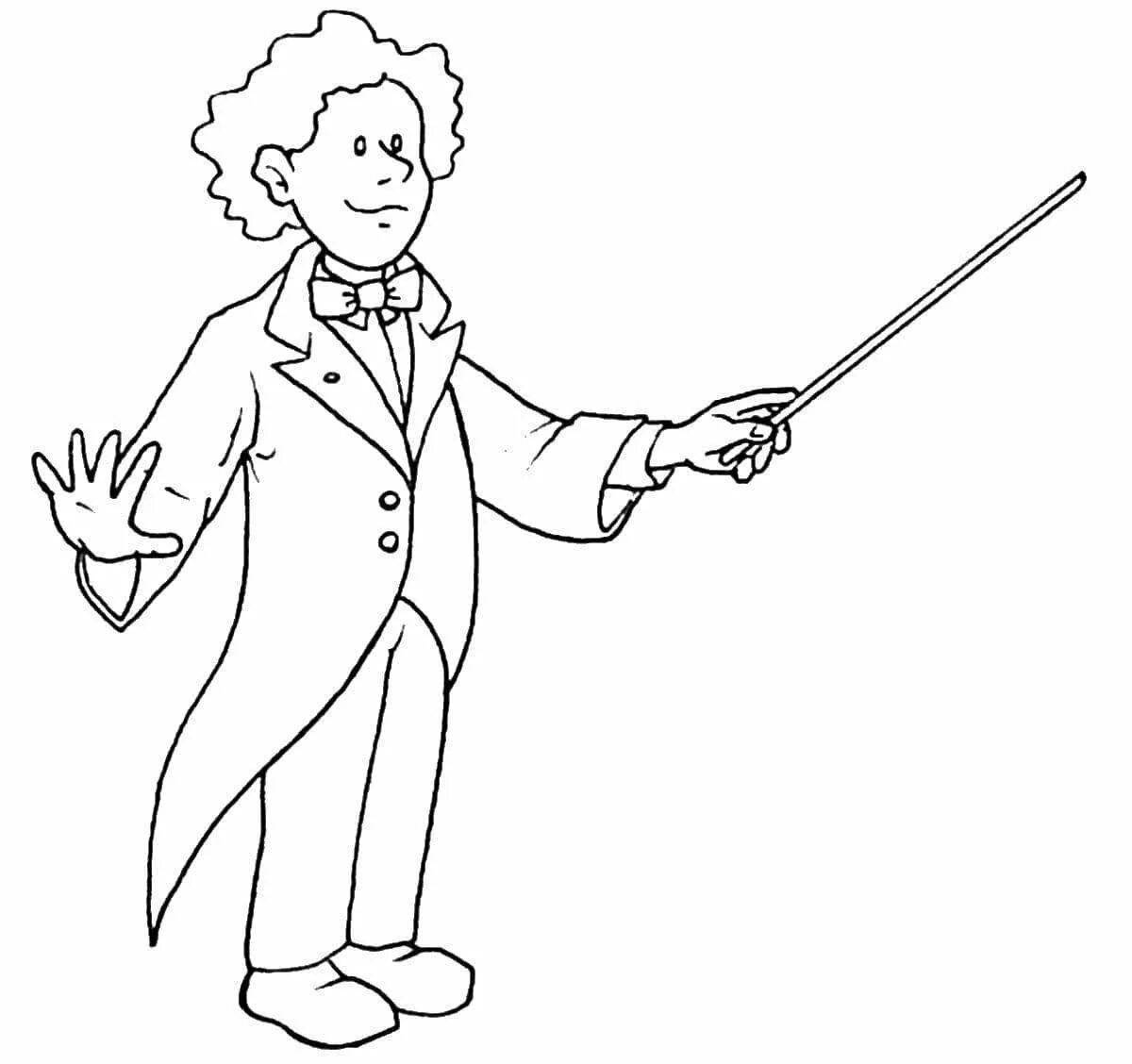 Coloring page graceful conductor