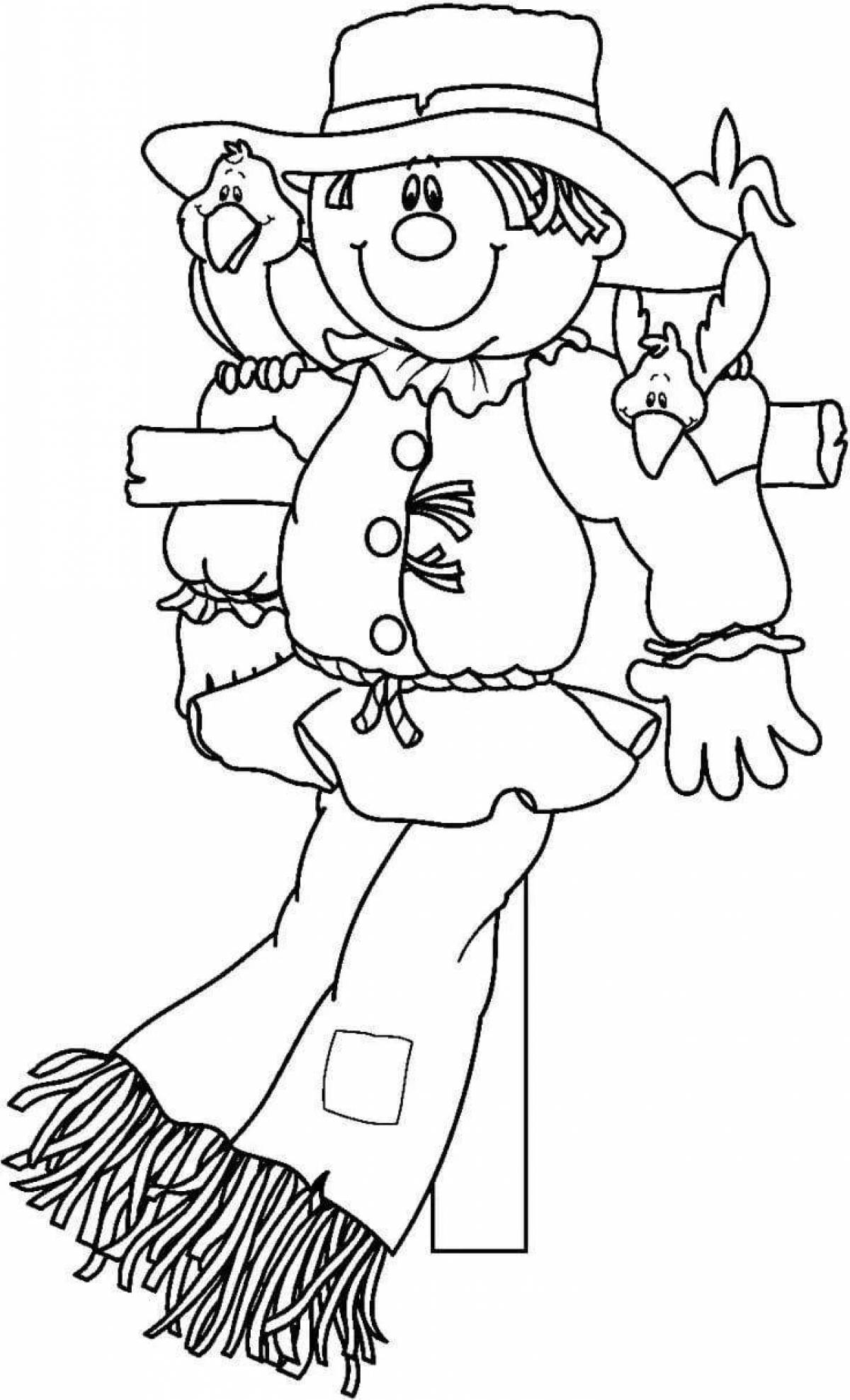 Coloring page scarecrow