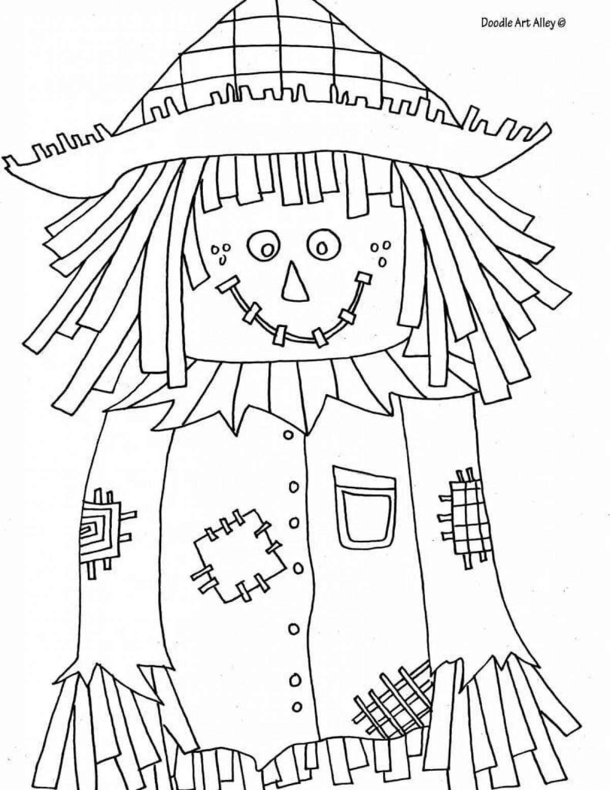Freakish scarecrow coloring page