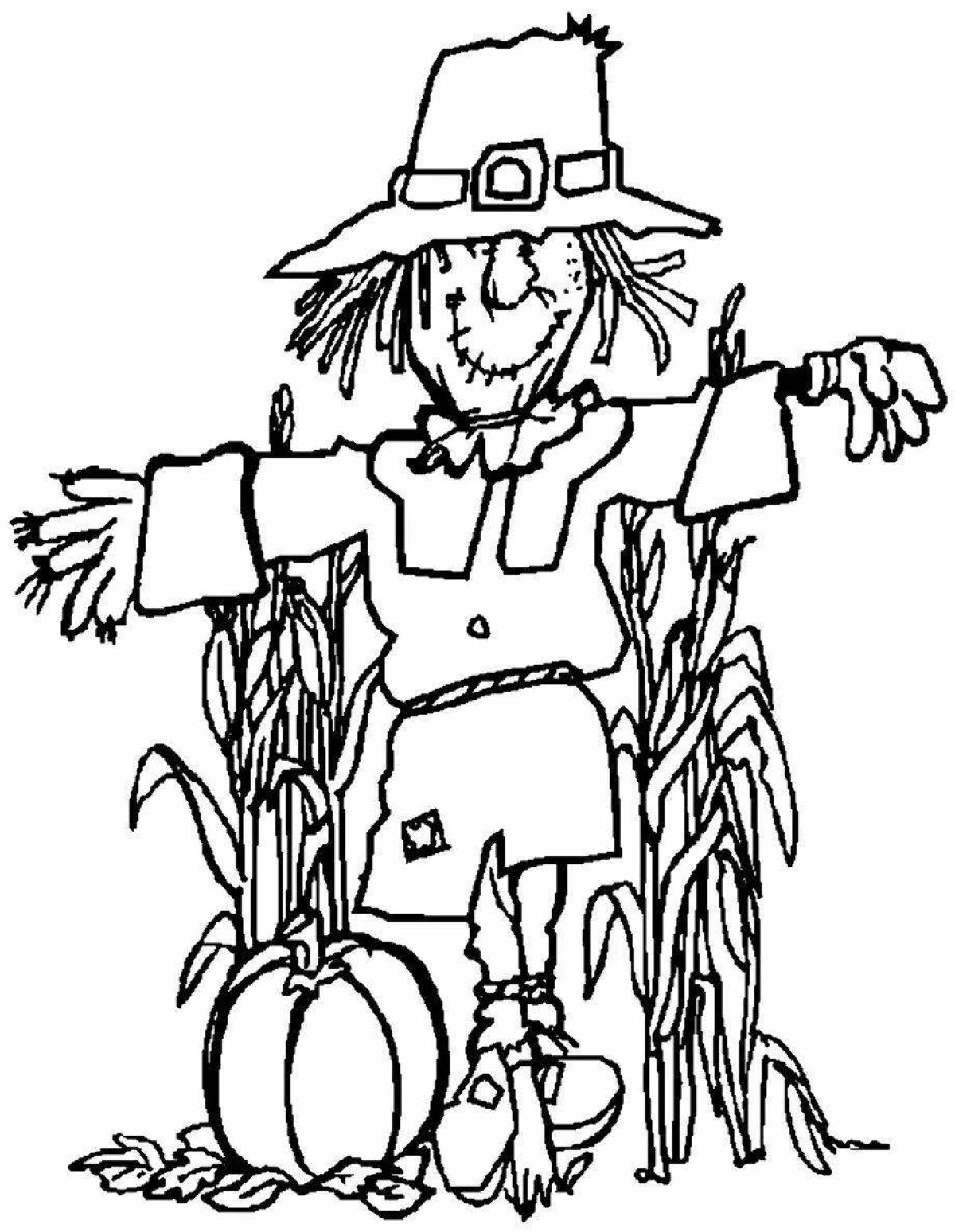 Coloring live scarecrow