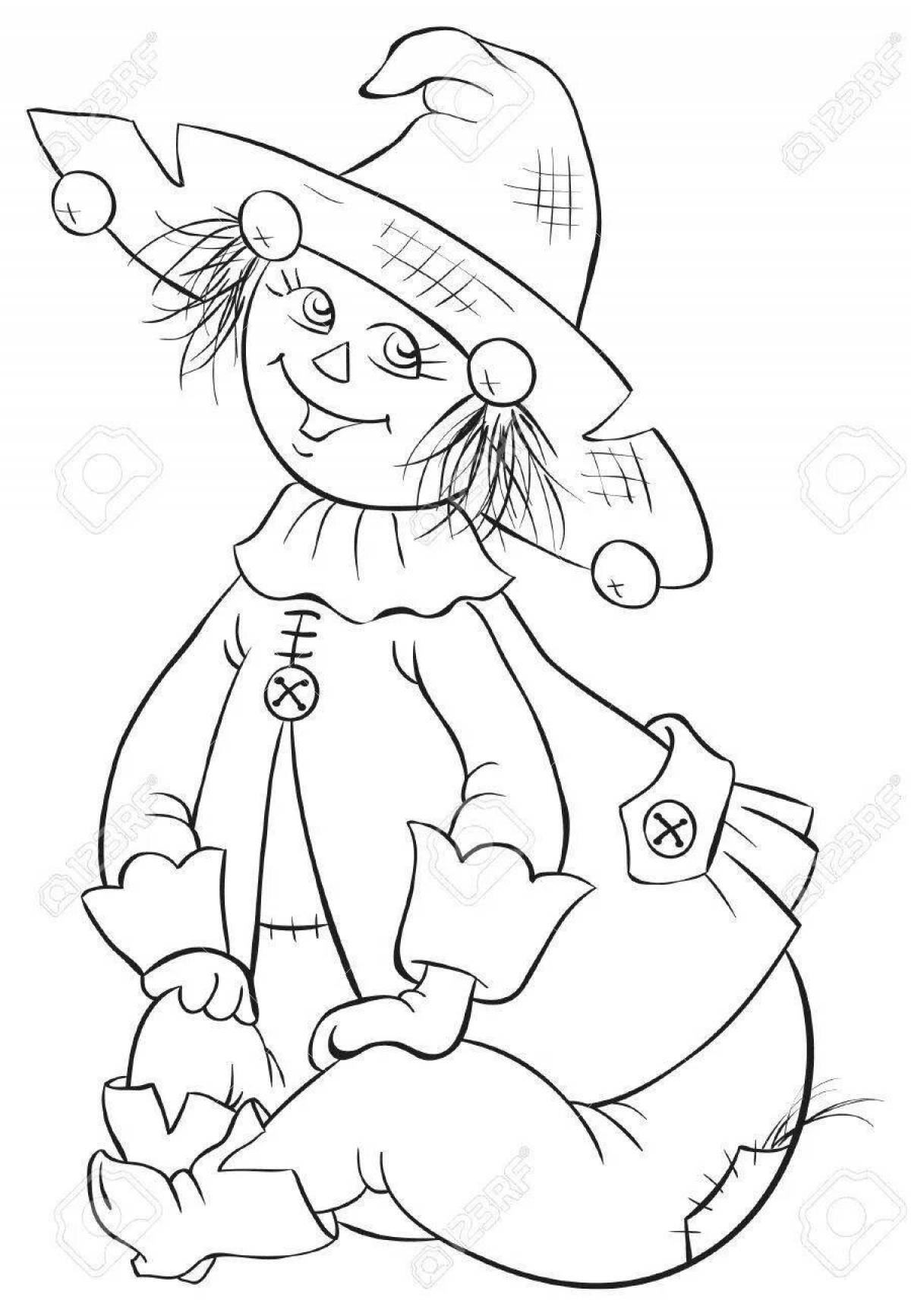 Rampant scarecrow coloring page