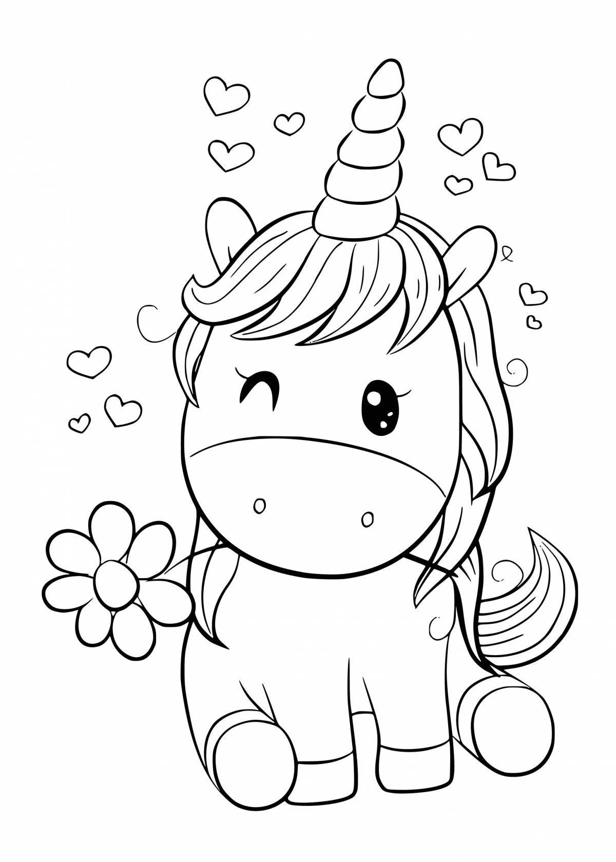 Charming unicorn coloring book