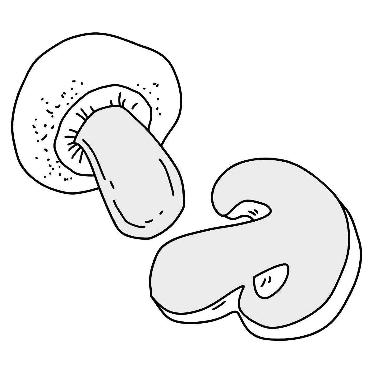 Playful mushroom coloring