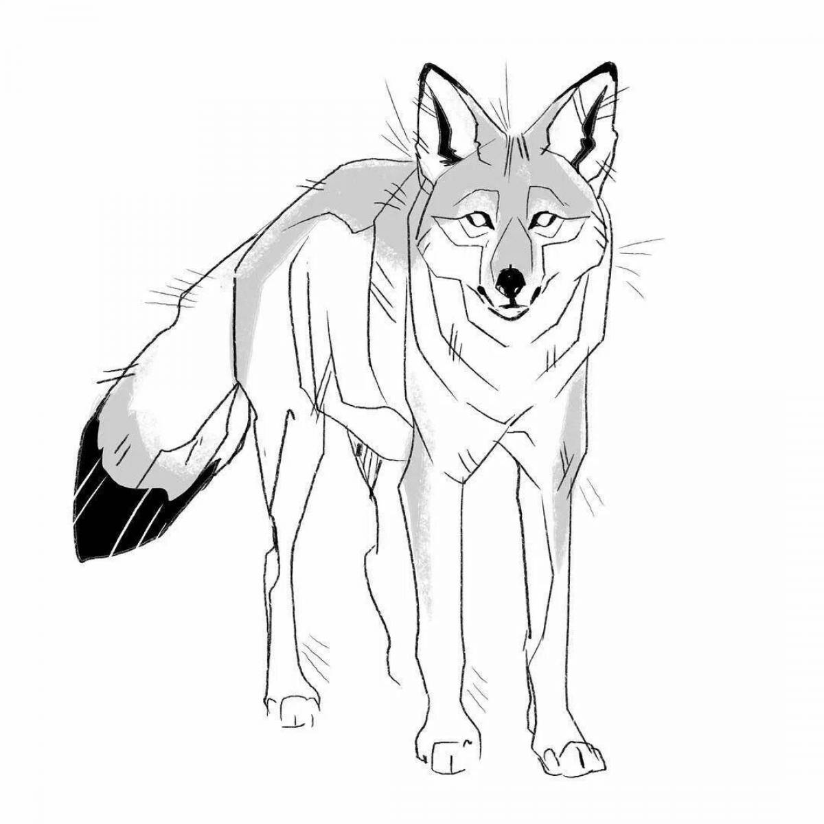 Photo Artistic coyote coloring book