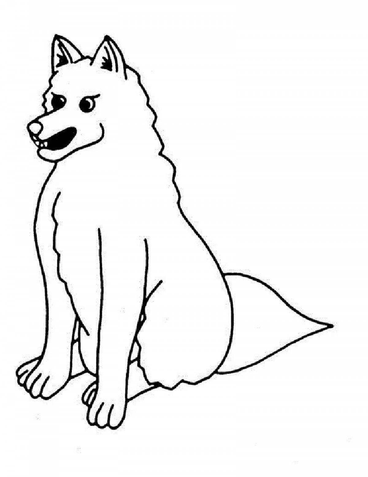 Naughty coyote coloring page